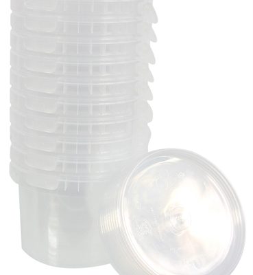 Emmer pp rond zonder hengsel incl glasheldere deksel