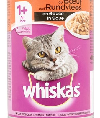 Whiskas blik adult rund in saus