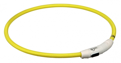 Trixie halsband flash light lichtgevend usb oplaadbaar geel