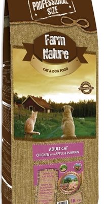 Farm nature cat adult chicken / apple / pumpkin