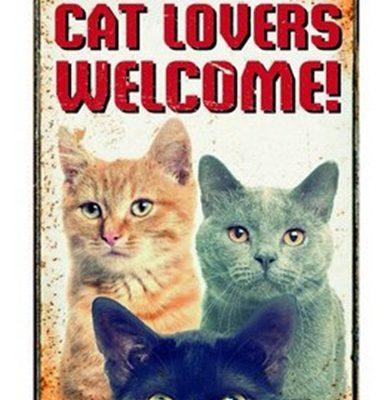 Plenty gifts waakbord blik cat lovers welcome