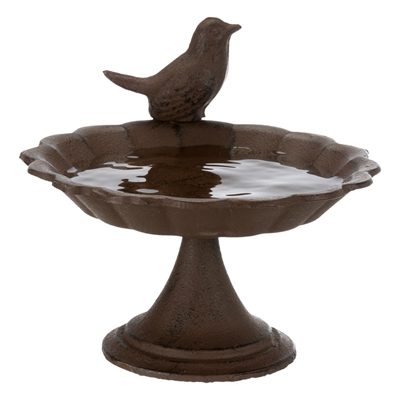 Trixie vogelbad op voet gietijzer bruin