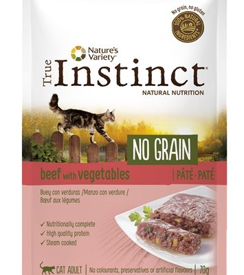 True instinct pouch no grain adult beef pate
