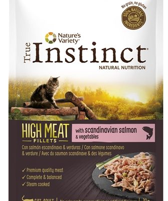True instinct pouch high meat adult salmon fillets