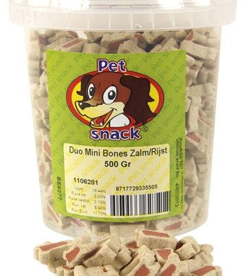 Petsnack botjes mini duo zalm/rijst
